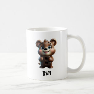 Caneca De Café Urso-Cinto com Letra B
