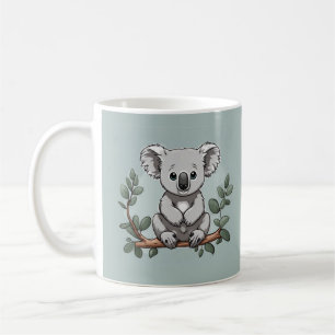 Caneca De Café Urso coala bonito em teal