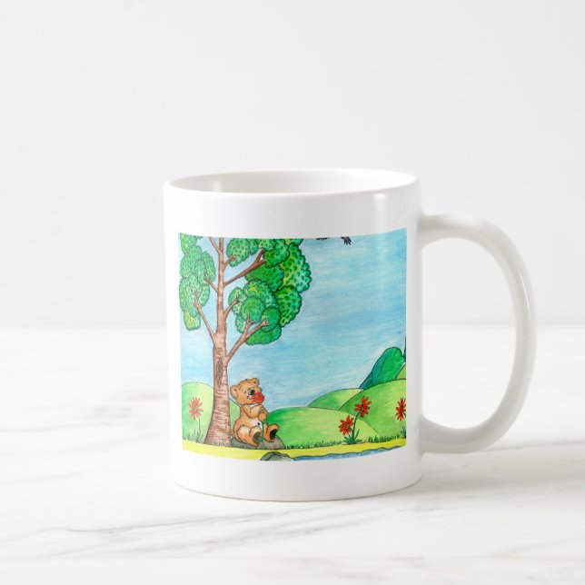 Caneca De Café Urso com Flores (Direita)