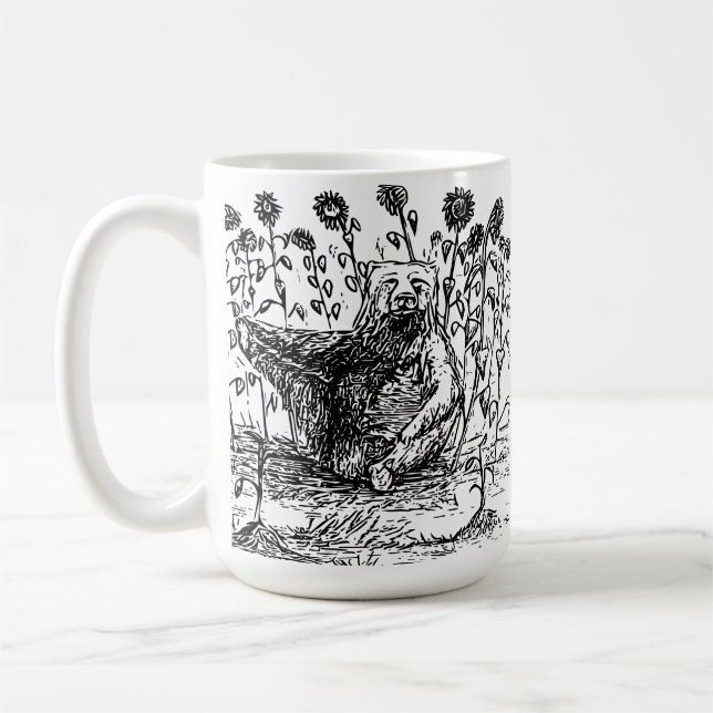 Caneca De Café Urso com Girassóis (Esquerda)