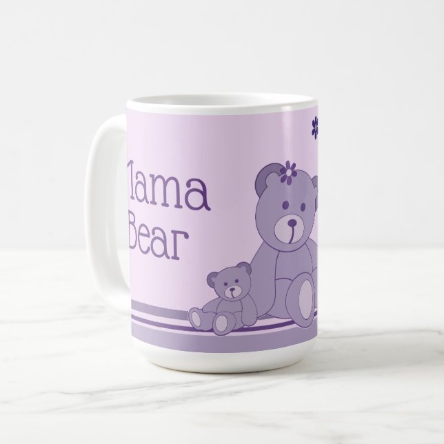 Caneca De Café Urso da Mãe Roxo (Frente Esquerda)