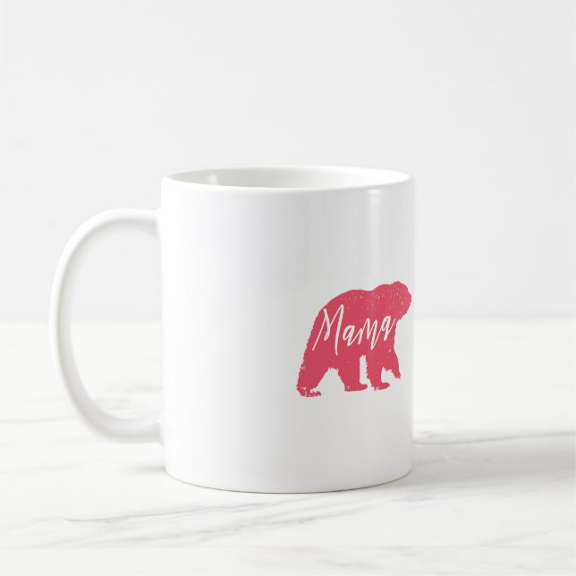 Caneca De Café Urso da mamãe rosa (Esquerda)