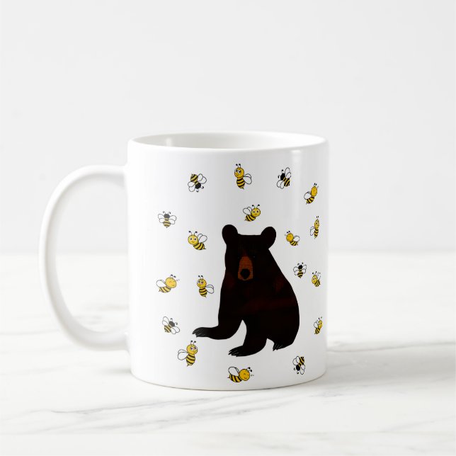 Caneca De Café Urso de Abelhas de Mel Pequeno (Esquerda)