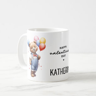 Caneca De Café Urso de Aguarela Personalizado para o Dia dos Namo
