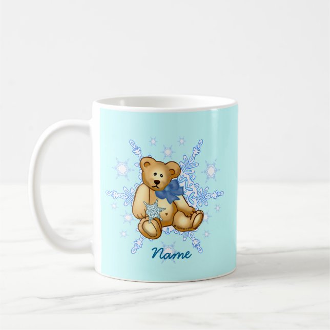 Caneca De Café Urso de Bebê Azul (Esquerda)