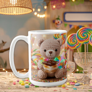 Caneca De Café Urso de Crochê Personalizado com S'more