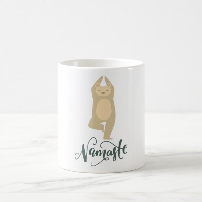 Caneca De Café Urso de Dose Engraçado Yoga (Centro)