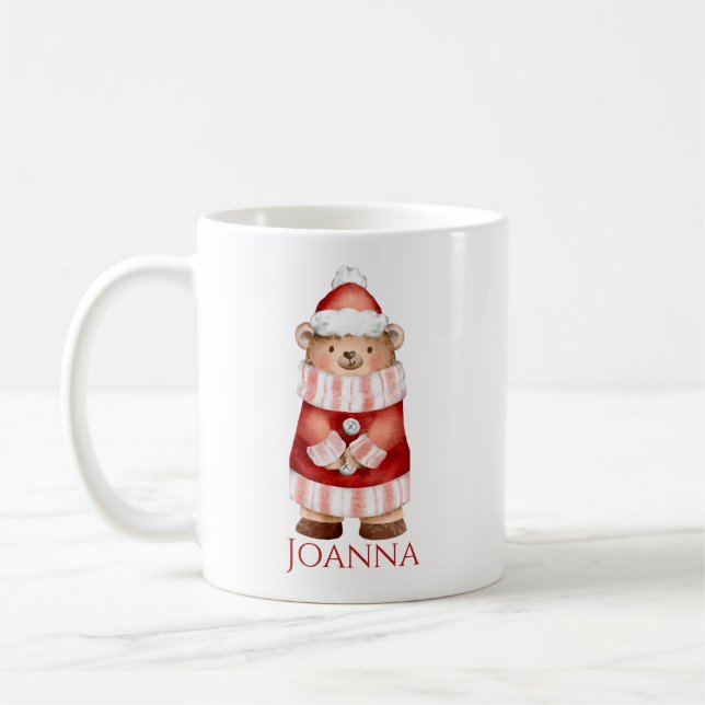Caneca de Café Urso de Inverno Personalizada (Esquerda)