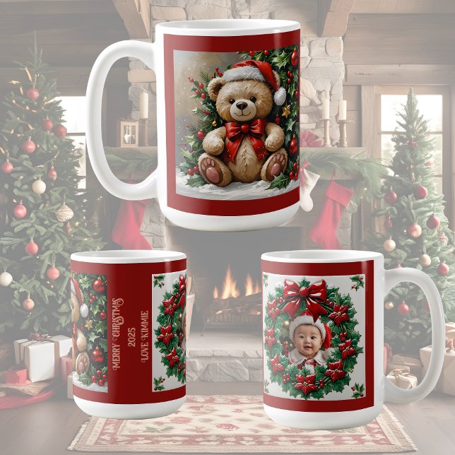 Caneca De Café Urso de Natal com Azevinho (Criador carregado)