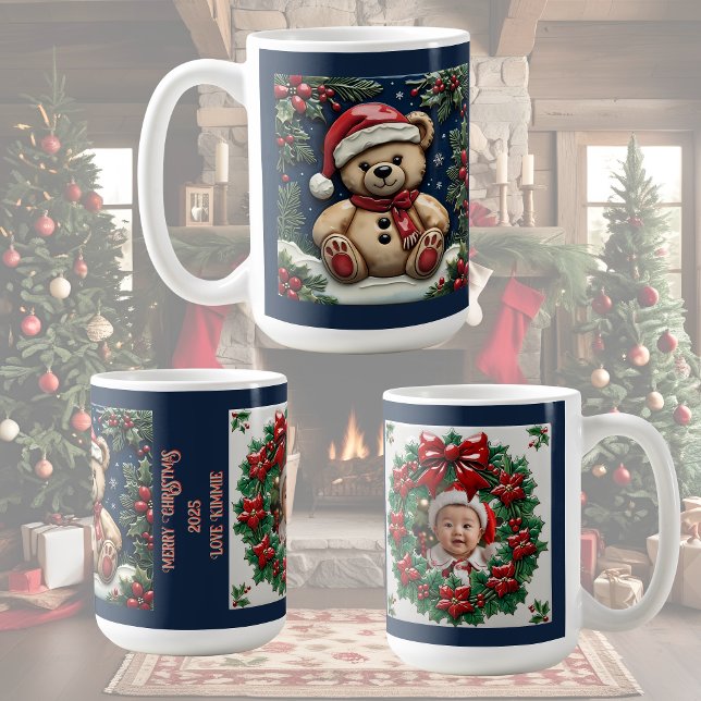 Caneca De Café Urso de Natal da Neve (Criador carregado)