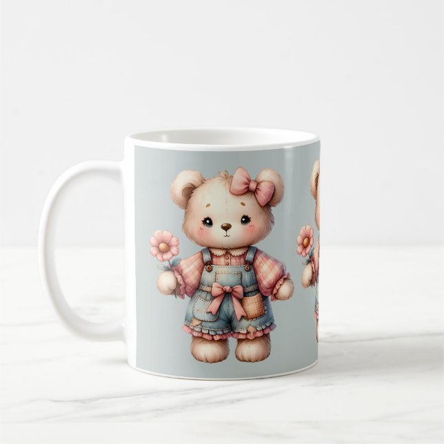 Caneca De Café Urso de Pastel, Segurando Sobremesas para Vestir F (Esquerda)
