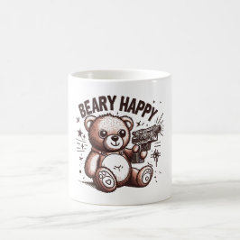 Caneca De Café Urso de Pelúcia Muito Feliz