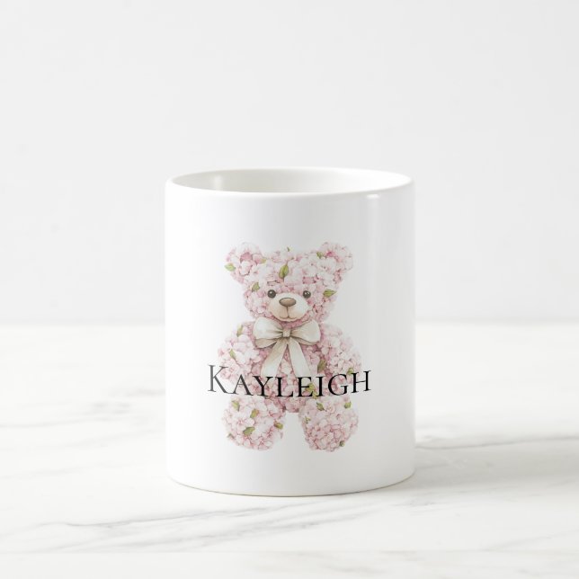 Caneca De Café Urso de Teddy Floral Rosa (Centro)