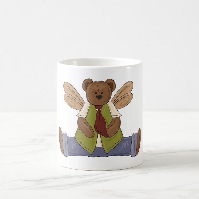 Caneca De Café Urso de Teddy Steampunk com Asas de Fada (Criador carregado)