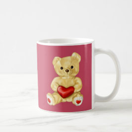 Caneca De Café Urso de ursinho bonito Hypnotizing cor-de-rosa