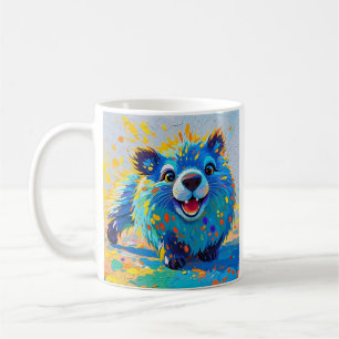 Caneca De Café Urso design de abstrato de arte colorida