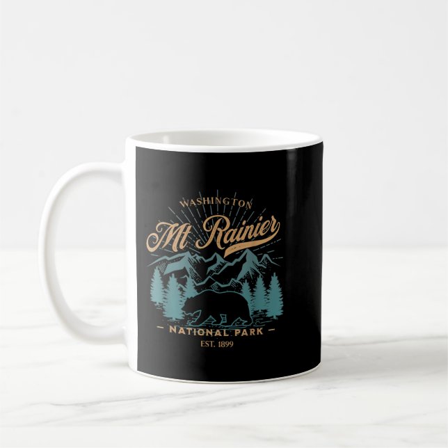 Caneca De Café Urso do Parque Nacional Mount Rainier Antigo (Esquerda)