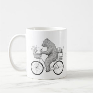 Caneca De Café Urso e coelhinho de bicicleta Presente de Natal co