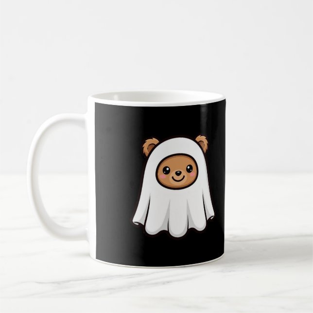 Caneca De Café Urso Fantasma Fofo de Halloween (Esquerda)