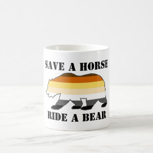CANECA DE CAFÉ URSO GAY SALVE UM CAVALO MONTE UM URSO