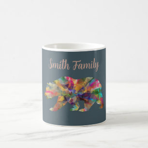 Caneca De Café Urso Grizzly Colorido