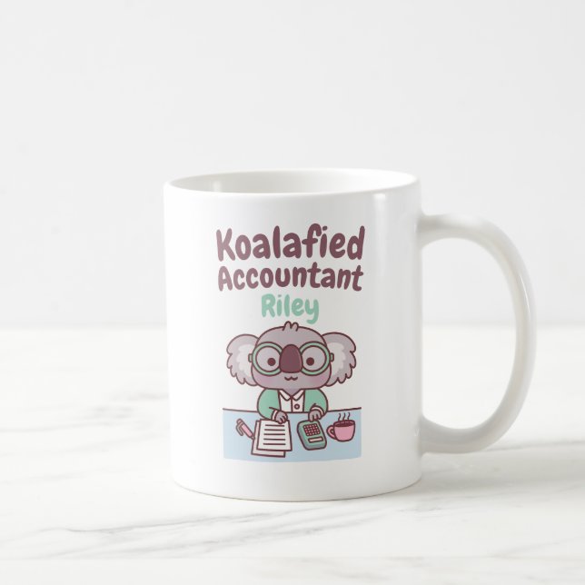 Caneca De Café Urso Koala Fofo Contador Koalificado Presente Dive (Direita)