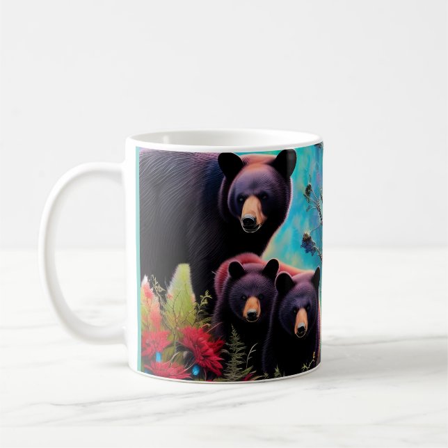 Caneca De Café Urso mamão e filhotes (Esquerda)
