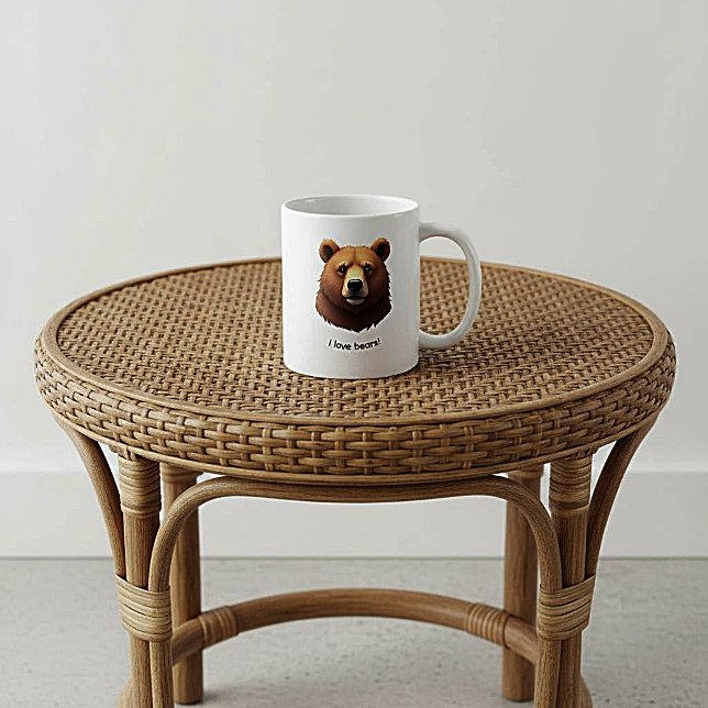 Caneca de café Urso Marrom Fofo (Criador carregado)