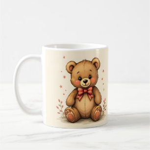 Caneca De Café Urso marrom pequeno e fofo com gravata