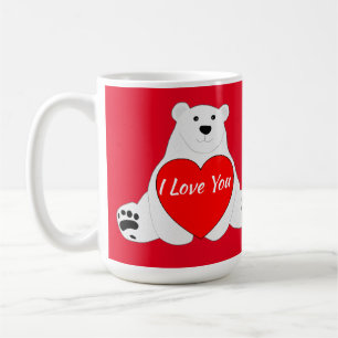 Caneca De Café Urso namorados Segurando Um Coração