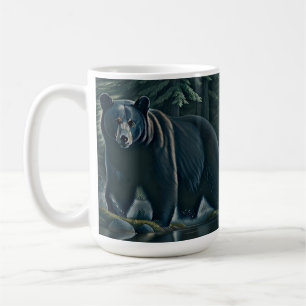 Caneca De Café Urso Negro Majestoso Da Floresta Norte