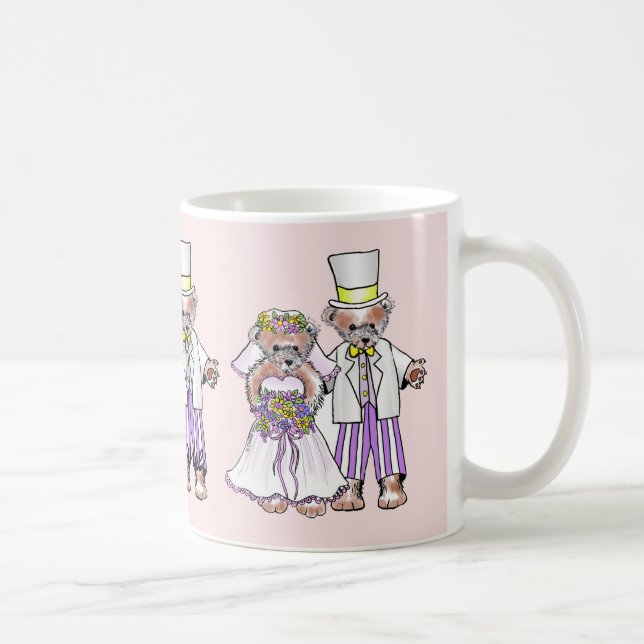 Caneca De Café Urso Noivo e massinha de casamento (Direita)
