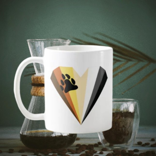 Caneca De Café Urso Orgulho Cardíaco Clássico (Criador carregado)