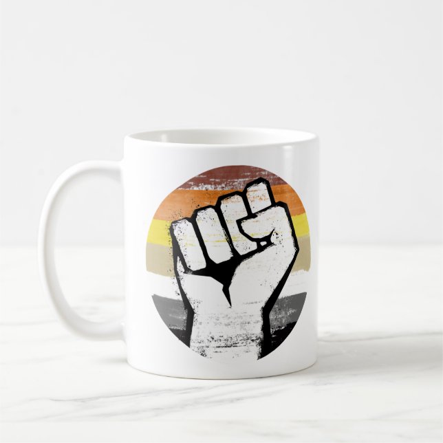 Caneca De Café Urso Orgulho Punho Círculo Impressão (Esquerda)