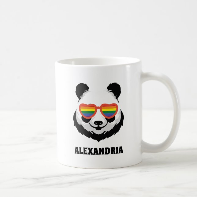 Caneca De Café Urso Panda Bonito | Arco-íris | LGBTQ (Direita)