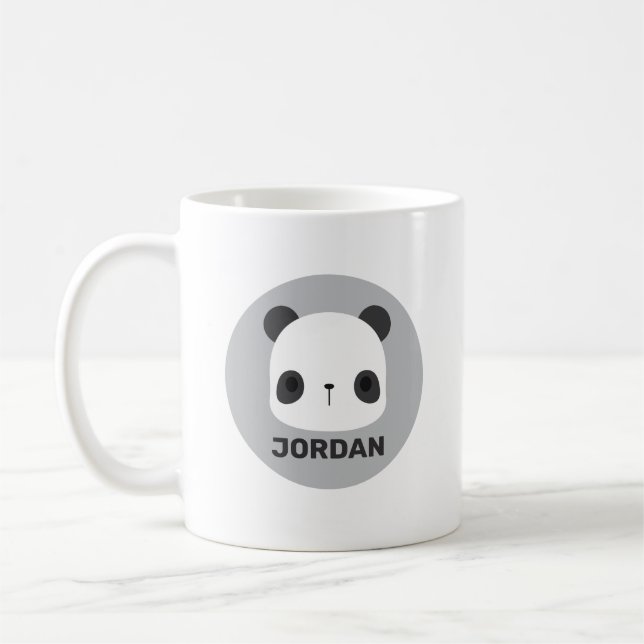 Caneca De Café Urso Panda Bonito com Nome Personalizado (Esquerda)