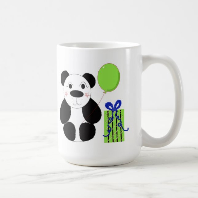 Caneca De Café Urso Panda com Balão Verde (Direita)