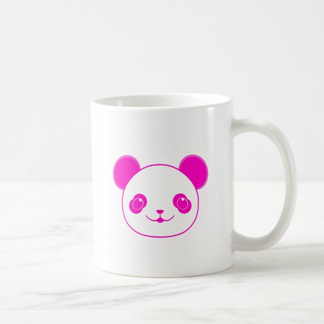 Caneca De Café Urso Panda de Kawaii Rosa (Direita)