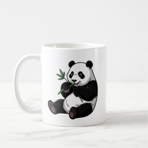 Caneca De Café Urso Panda Fofo da Moda Com Bambu Verde