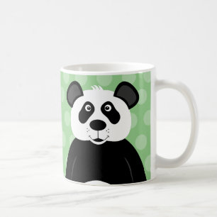Caneca De Café Urso Panda Ponto Verde Fofo