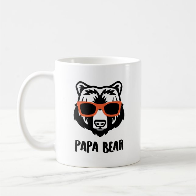 Caneca De Café Urso Papa Gráfico Personalizado (Esquerda)