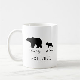 Caneca De Café Urso Papa Personalizado e Urso Bebê