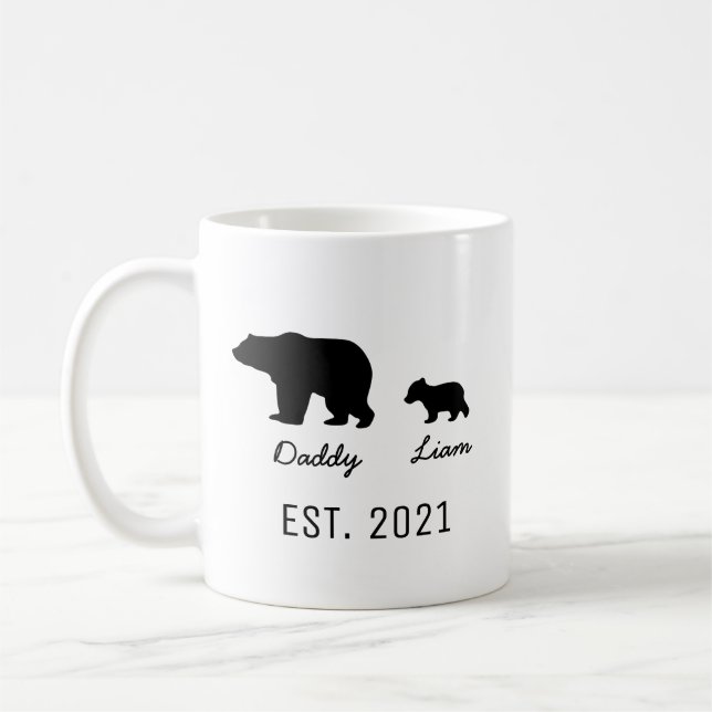 Caneca De Café Urso Papa Personalizado e Urso Bebê (Esquerda)