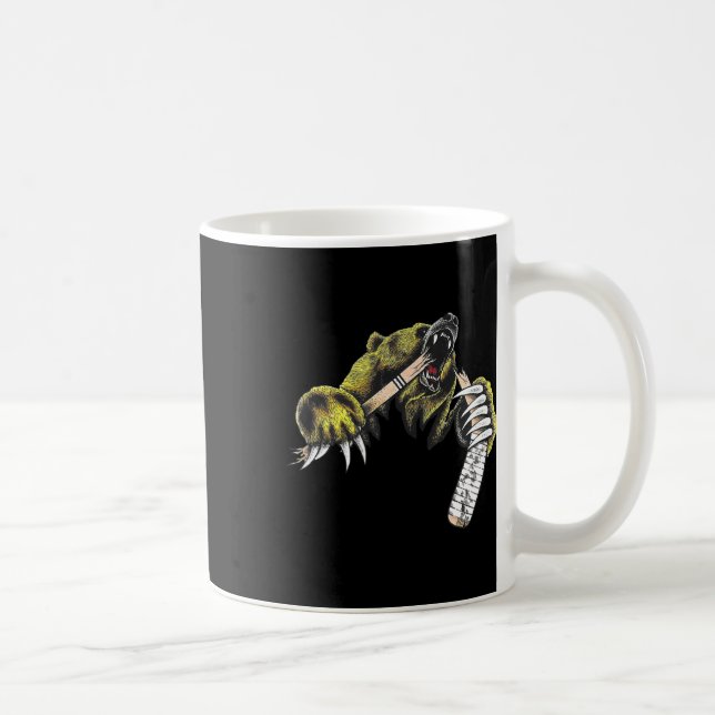 Caneca De Café Urso Pardo Explodindo Embora Bastão de Hóquei Mord (Direita)
