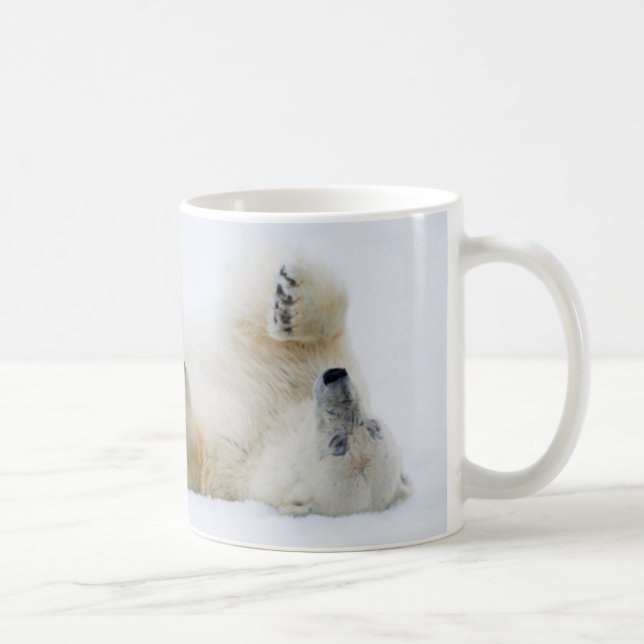 Caneca De Café Urso polar a rolar na neve, Noruega (Direita)