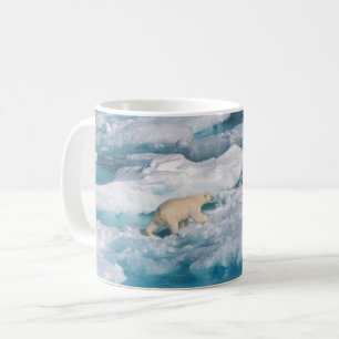 Caneca De Café Urso Polar caminhando no Mar