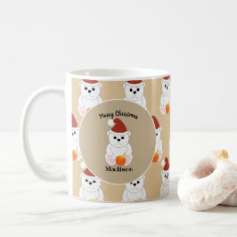 Caneca De Café Urso polar com Enfeites de natal Personalizar