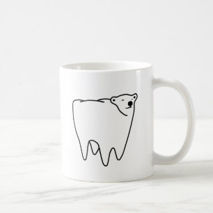 Caneca De Café Urso polar do dente do urso do Molar