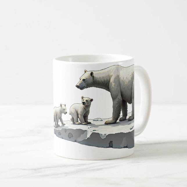 Caneca De Café Urso Polar e Cubos (Frente Esquerda)
