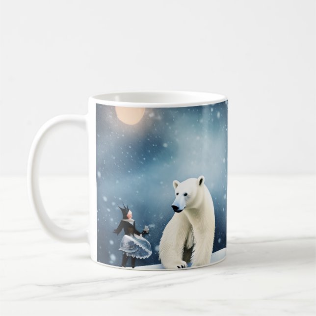 Caneca De Café Urso Polar e Fada de Neve (Esquerda)